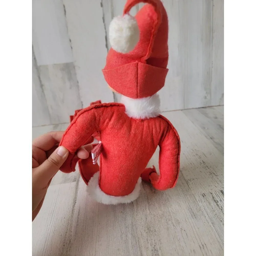 Annalee 1991‎ vintage red Christmas elf mistletoe Xmas